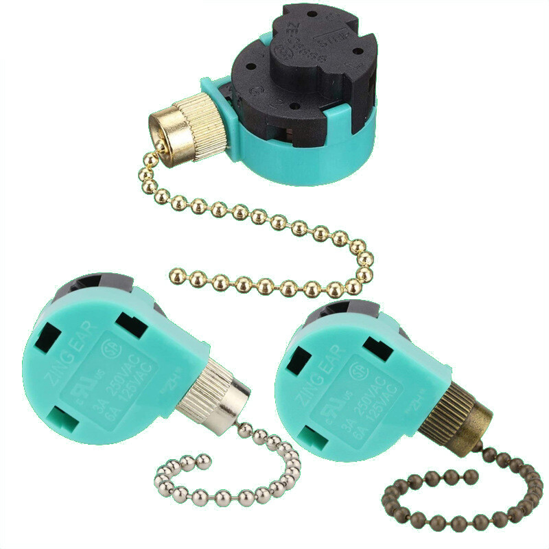 Eioce Ceiling Fan Switch 3 Speed 4 Wire ZE-268S6 Fan Pull Chain Speed Control Switch
