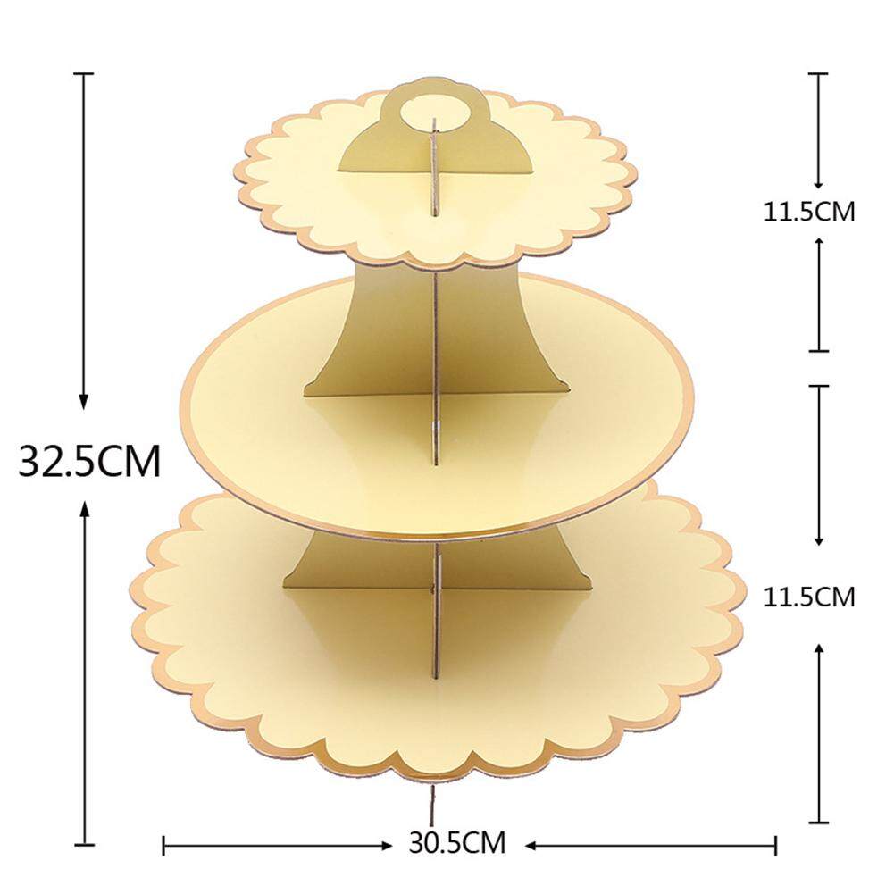 Cake Stand Paper Wedding Disposable Party Decoration Foldable Triple Layer