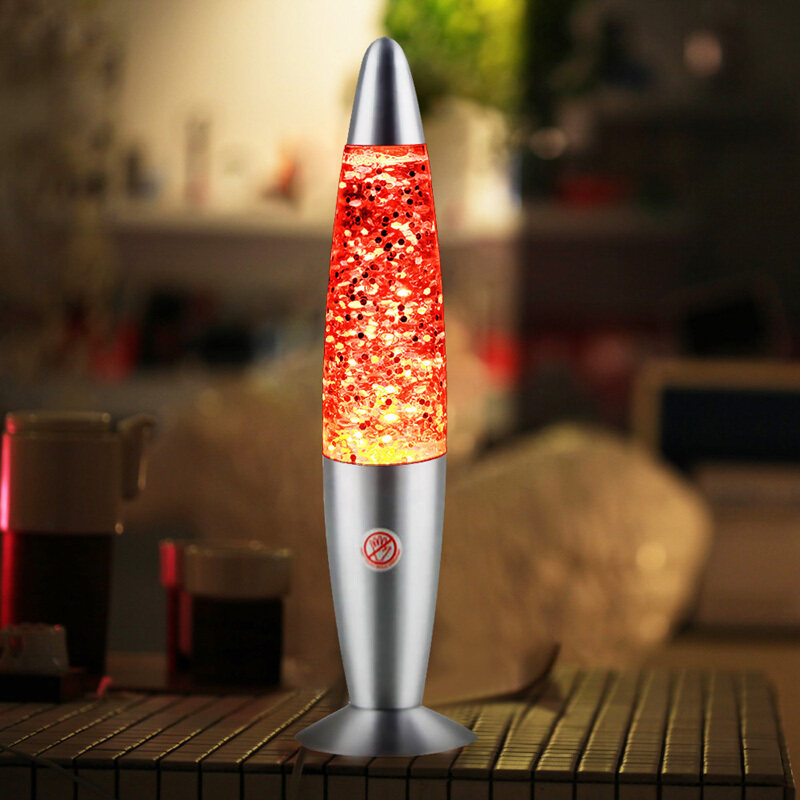 1 Chiếc Đèn LED Dung Nham Đổi Màu Đa Năng Tên Lửa 33Cm Đèn LED RGB Lấp Lánh Ánh Sáng Ban Đêm Tâm Trạng Bữa Tiệc, Món Quà Giáng Sinh Cạnh Giường Ngủ Đêm Đèn