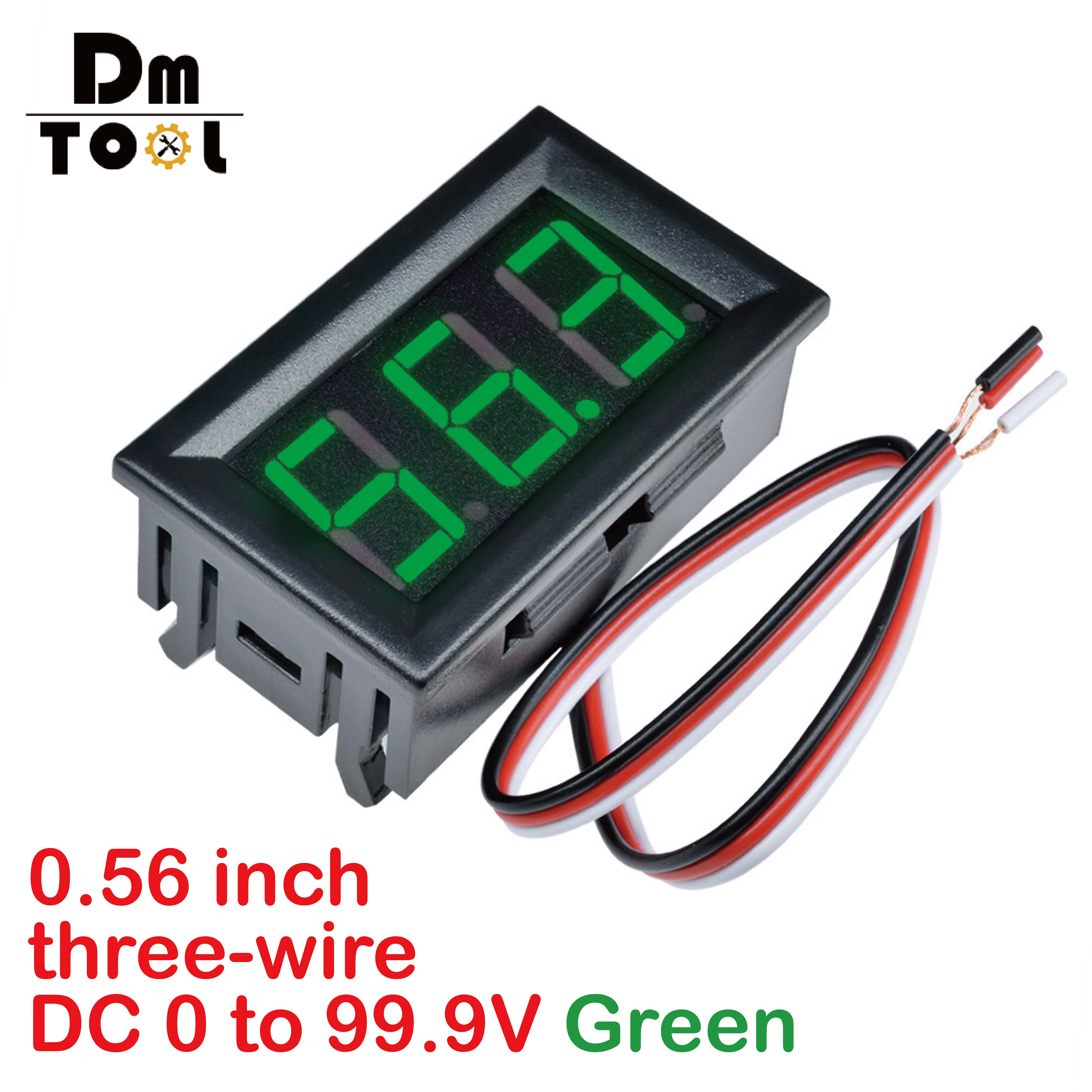 DM Mini LED Voltage Meter 0.56 Inches Panel Voltmeter 3 Bits Digital LED Tube Voltmeter Voltage Tester DC 0 -30 V