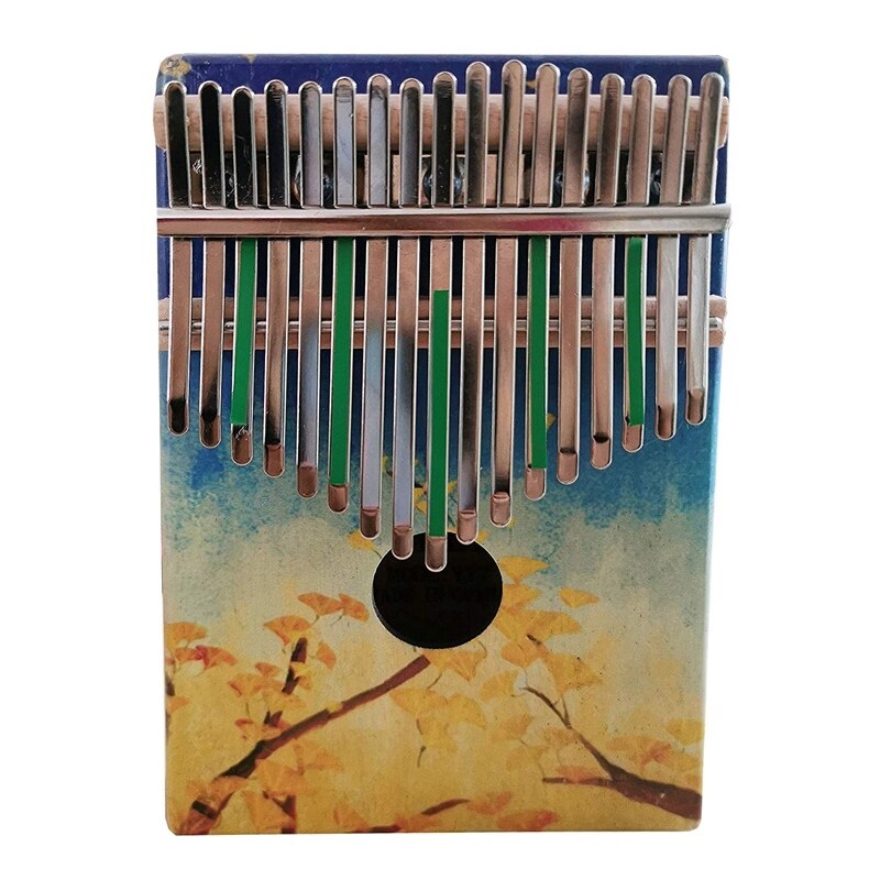 17Key Thumb Piano with Study Instruction and Tune Hammer Wood Hand Finger Piano Mbira Gifts for Kids Adult Beginners (Sky)