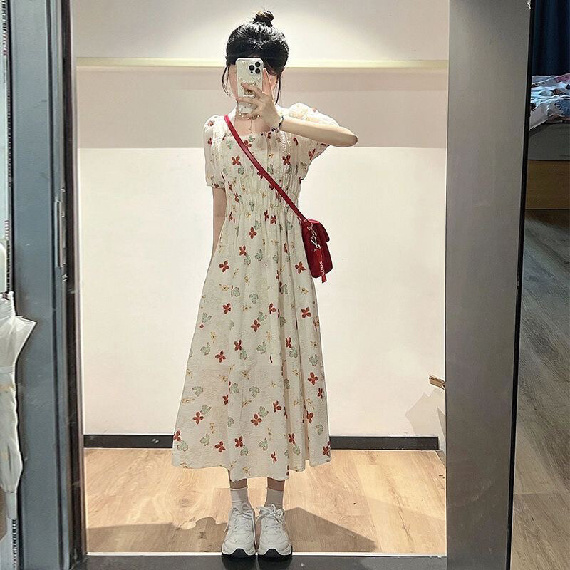 Laz Nigori 2024 new floral floral dress women korean style waist first love dress