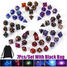7 Sản Phẩm/Bộ Xúc Xắc Đa Diện Thiên Hà Tuyệt Vời Túi Đựng Trò Chơi Cho Dungeons Dragons D20 D12 D10 D8 D6 D4