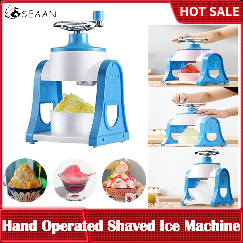 Hand Cranked Ice Crusher, Portable Manual Ice Crusher Shaver, Machine Stainless Steel Blade Shredding Ice Slush Maker Kitchen Tool