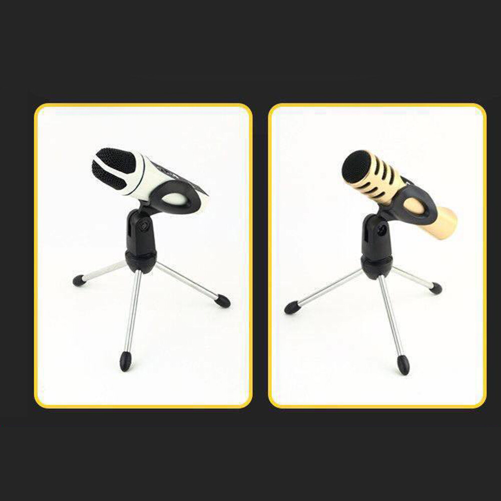 Adjustable Anti-slip Desktop Table Microphone Mount Tripod Holder with Clip