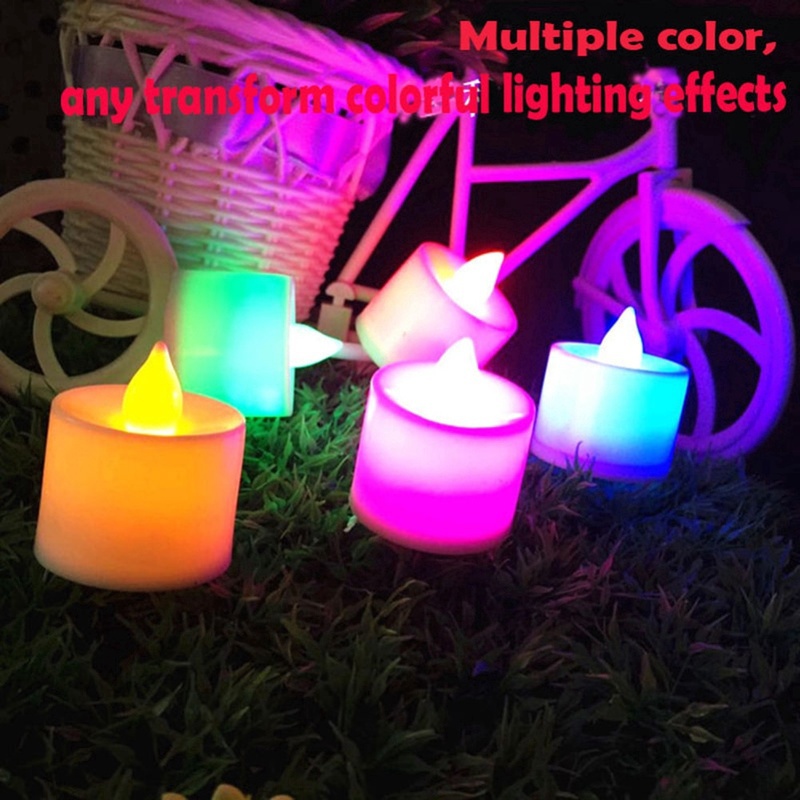 5 Cây Nến LED, Đèn Trà, Đèn Flash Lửa Màu Mô Phỏng Pin Powered Wedding Birthday Party Trang Trí