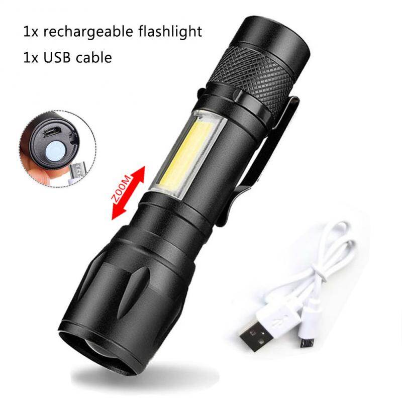 High Power Rechargeable LED Flashlight Mini Zoom Torch Outdoor Camping Strong Lamp Lantern Waterproof Tactical Flashlight OUA3041