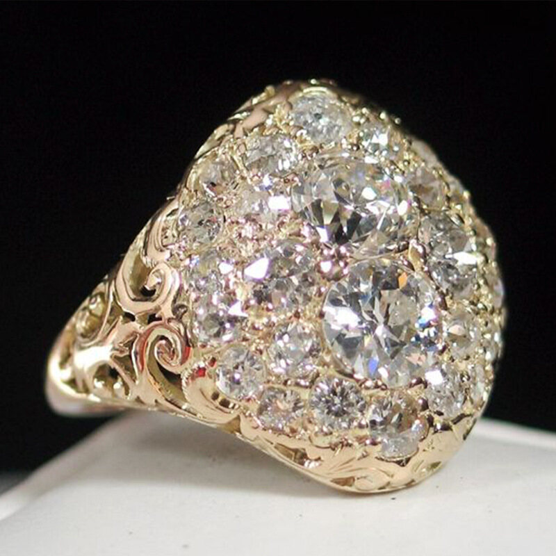 JWEGHL Women Fashion Luxury Super Shiny Crystal Cubic Zircon Rings Creative Design Hollow Out Full Paved CZ Stone Wedding Band Ring Plated 925 Silver Finger Jewelry