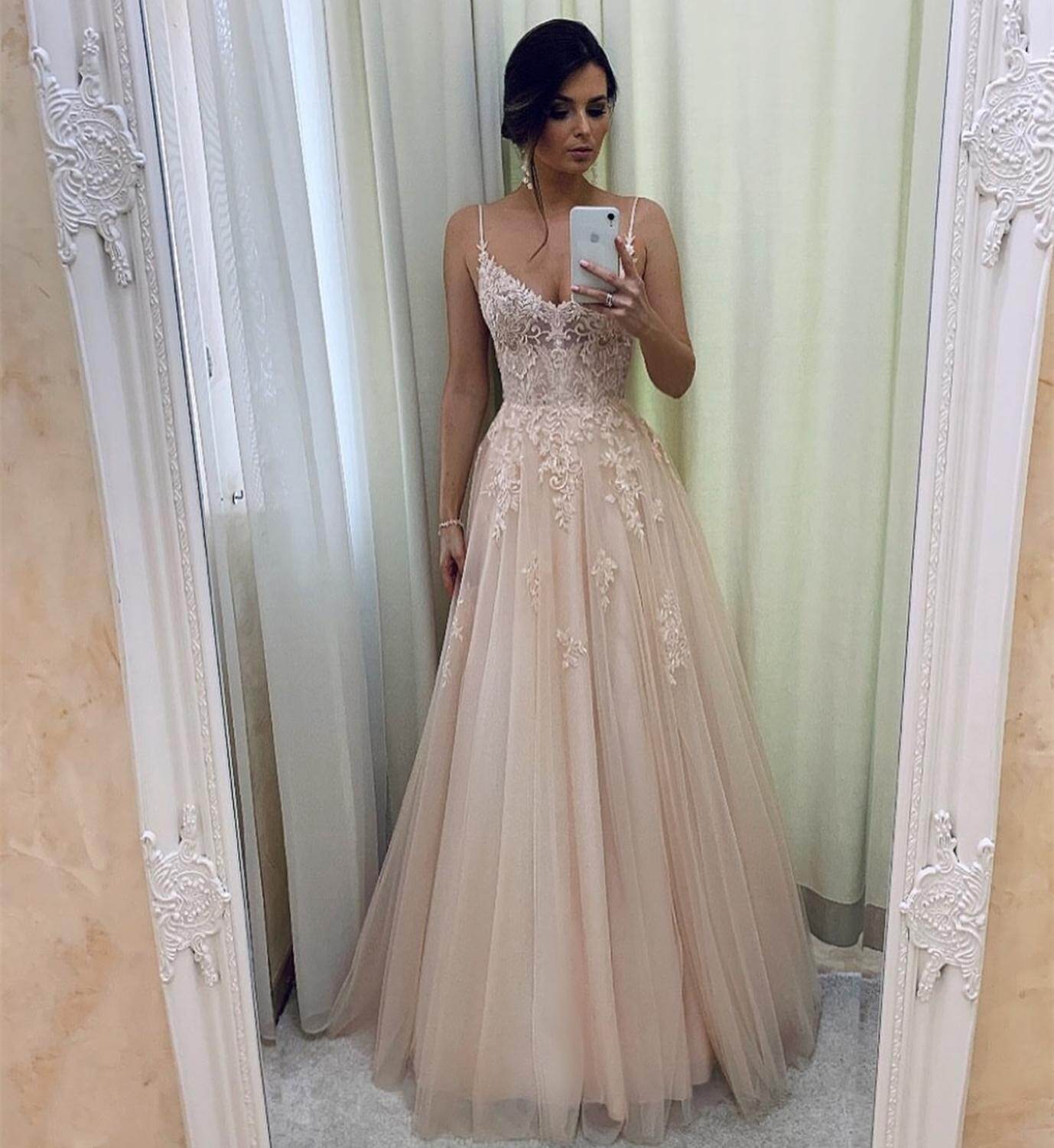 cheap blush wedding dresses