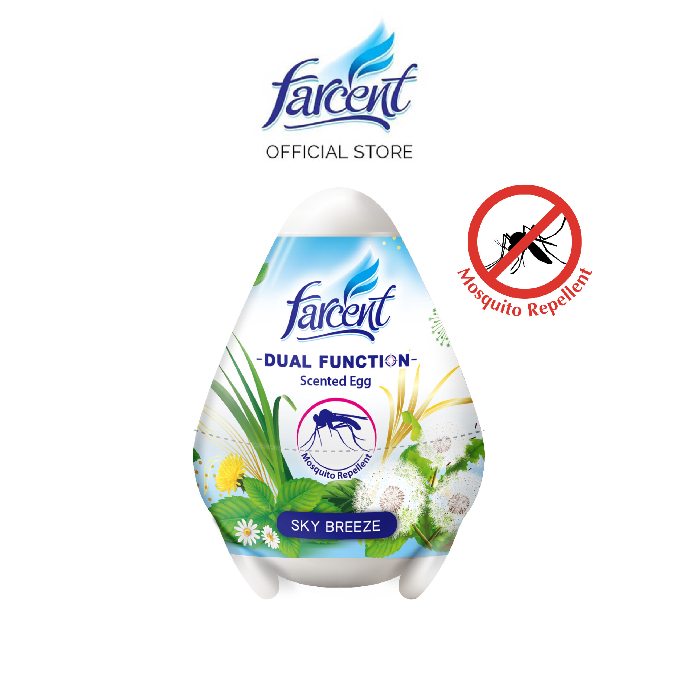 Farcent Scented Gel Egg Air Freshener Mosquito Repellent Lavender Peach