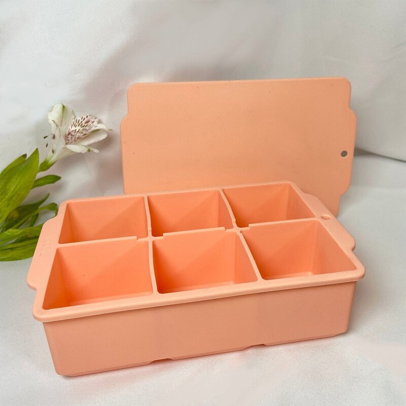TWiyo Khay Đá Lớn Có Nắp, Khuôn Đá Khối Vuông Silicone Lớn Có Thể Xếp Chồng Lên Nhau Để Uống Rượu Whisky Cocktail Súp Bourbon Đồ Đông Lạnh, Dễ Dàng Tháo Ra