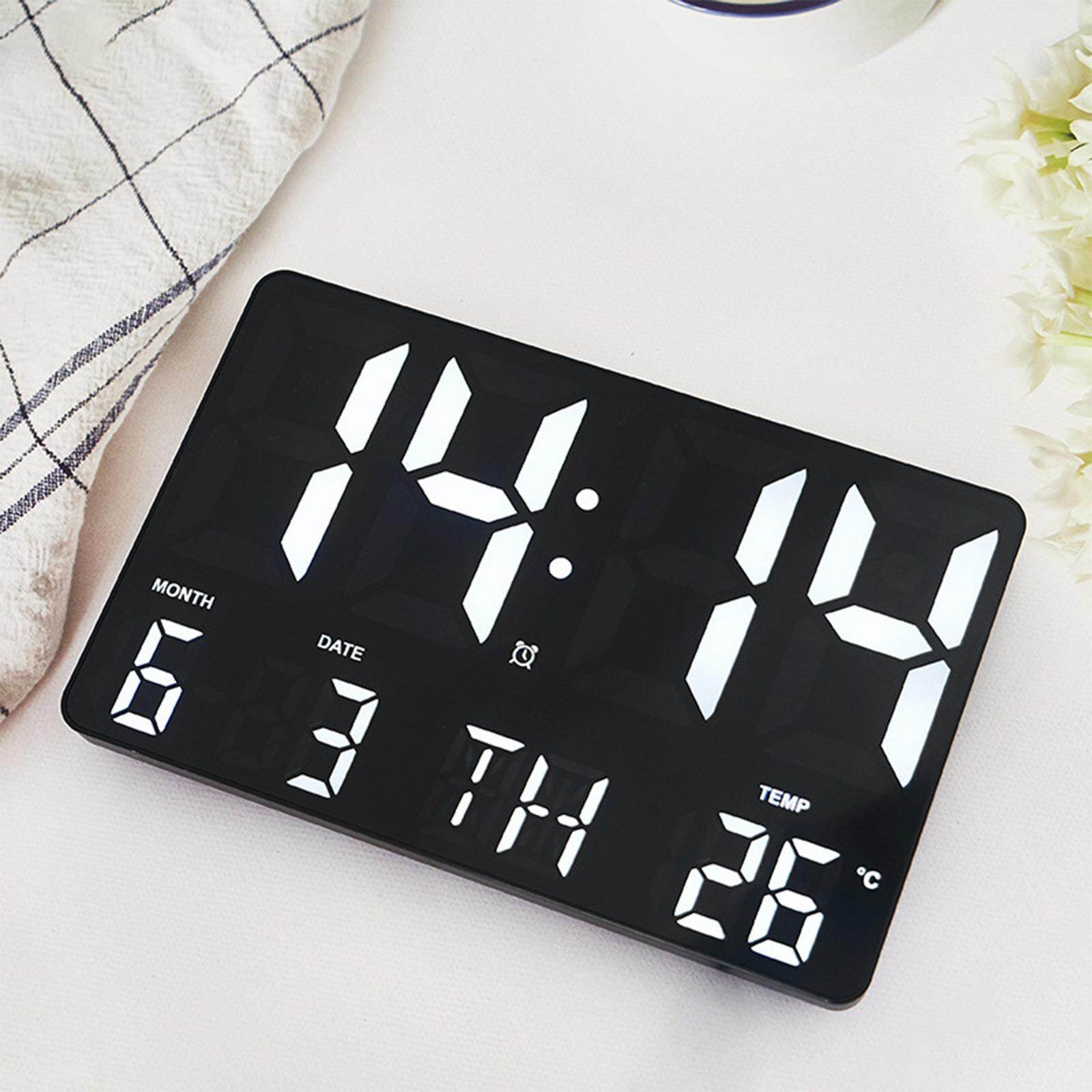 Aituan 10" Digital LED Wall Clock Wall Mountable Temp with Remote Control
