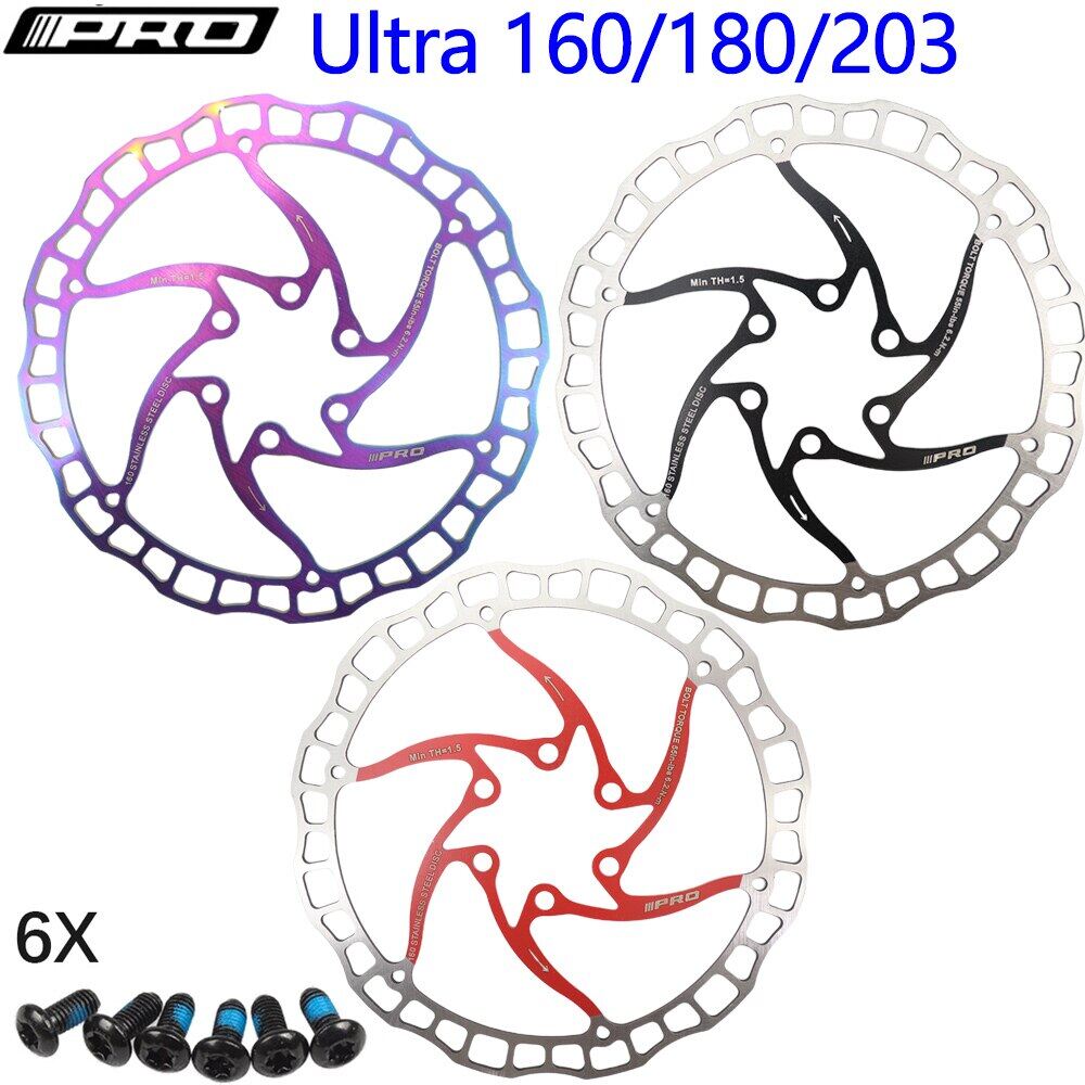 Iiipro bike disc brake oil slick balck red stainless steel mtb road bike 160 180 203 rainbow lightweight 6 bolts g3 rotor ashima