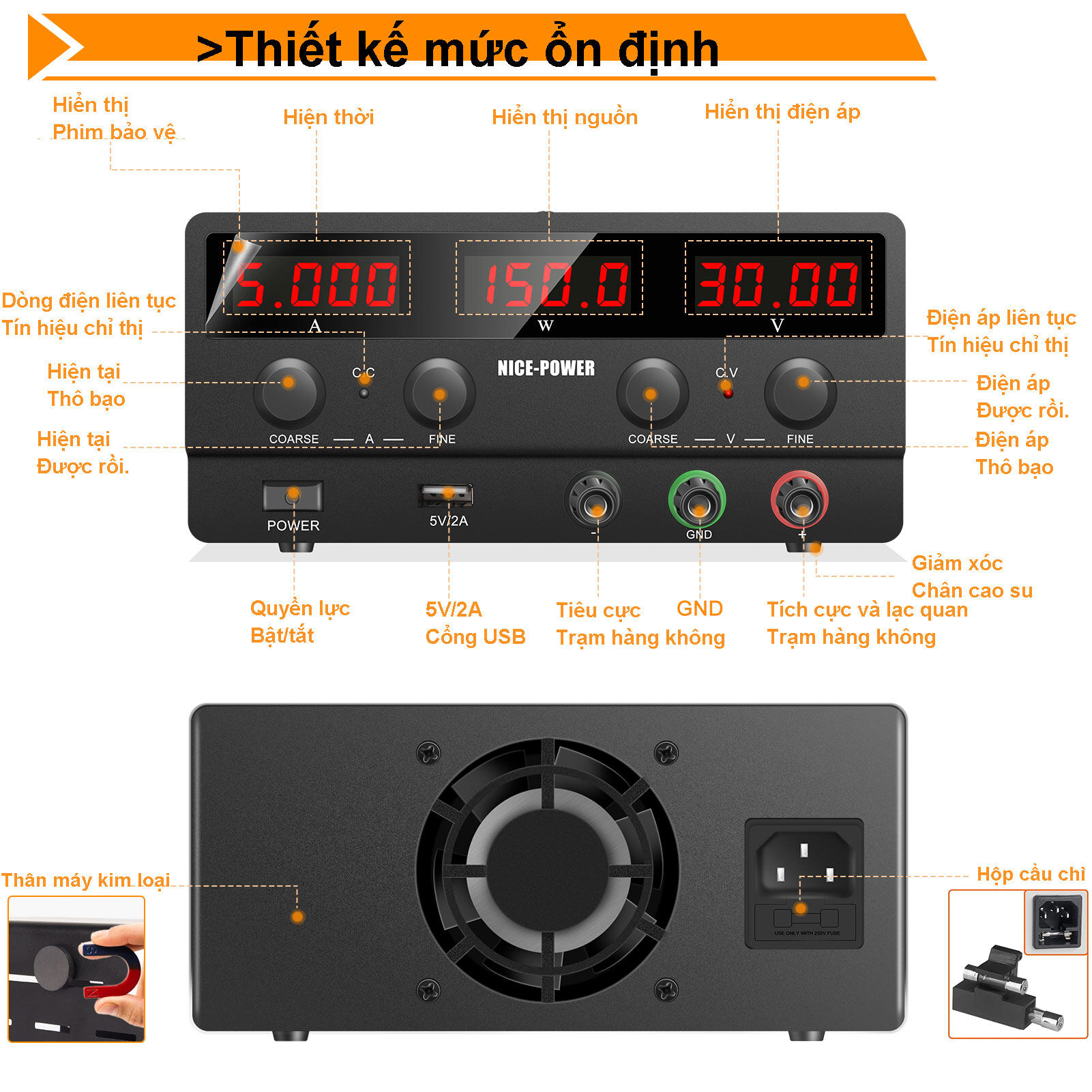 NICE POWER DC POWER Nguồn điện phòng thí nghiệm có thể điều chỉnh 30V 10A Nguồn điện chuyển mạch ổn định để sửa chữa PCB