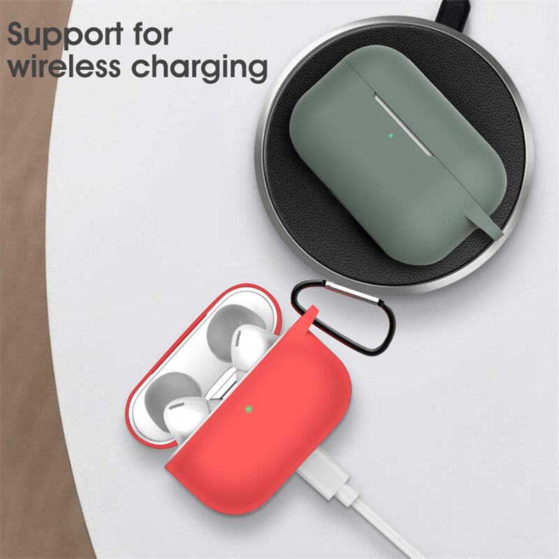 Vỏ bảo vệ tai nghe bluetooth không dây bằng Silicone dính liền màu trơn tối giản cho Apple Airpod 4 Vỏ chống sốc cho AirPods Pro 3 2 1 phụ kiện hộp sạc