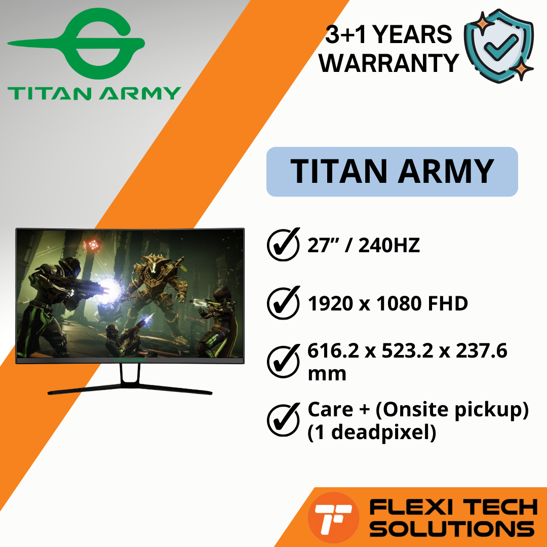 Flexi Tech TITAN ARMY 27 inch VA Curved 240Hz 1ms Gaming Monitor ...