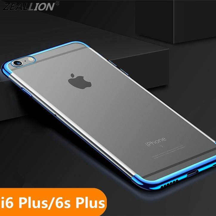 Zeallion For Apple iPhone 6 Plus/6s Plus 5.5  Plating Transparent Ultra Slim Soft TPU Clear Back Case Cover
