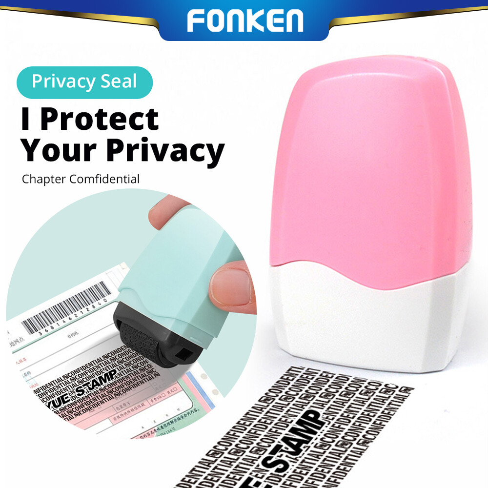 FONKEN Security Stamp Roller Privacy Cover Eliminator Seal Portable Self-Inking Identity Theft Protection