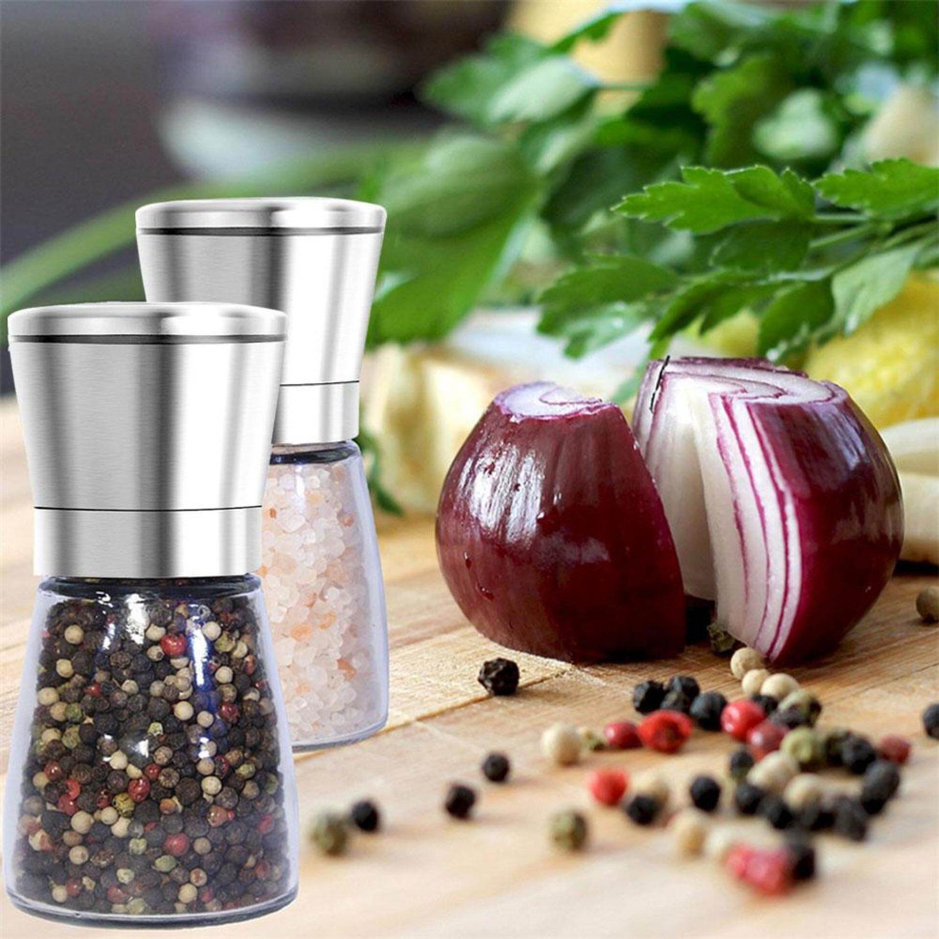 Salt And Pepper Grinder Stainless Steel Seasoning Shaker Ceramic Rotor And Adjustable Coarseness