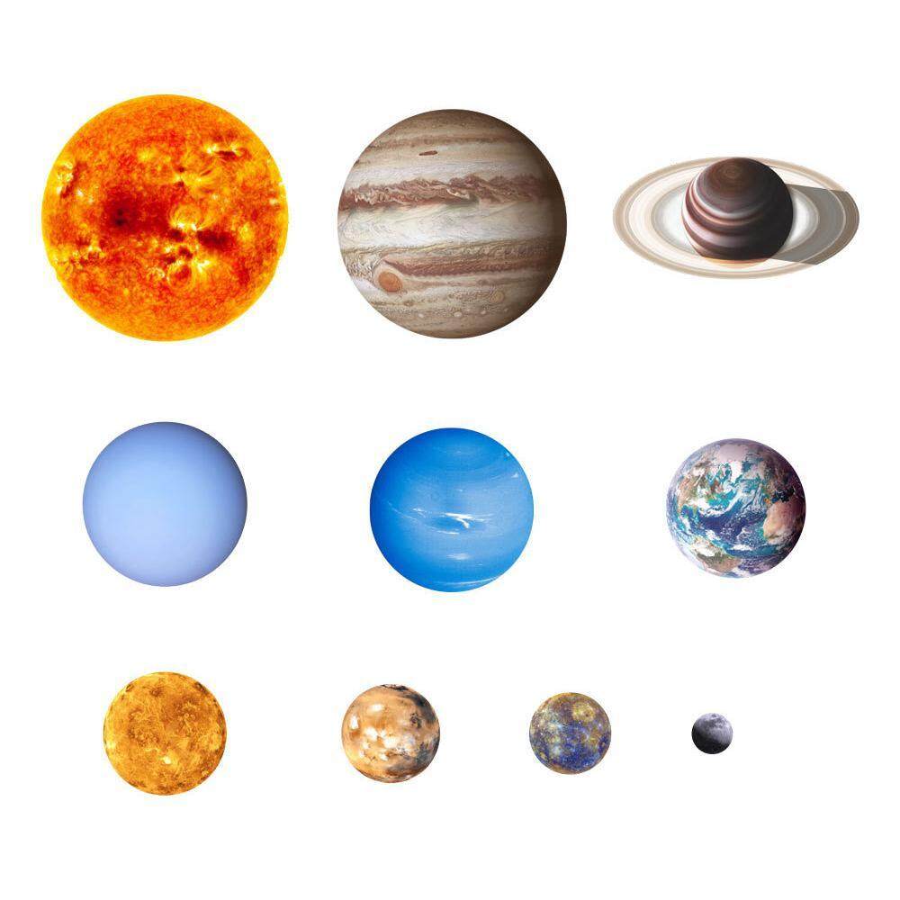 Glow In The Dark Solar System Nine Planet Wall Sticker Kids