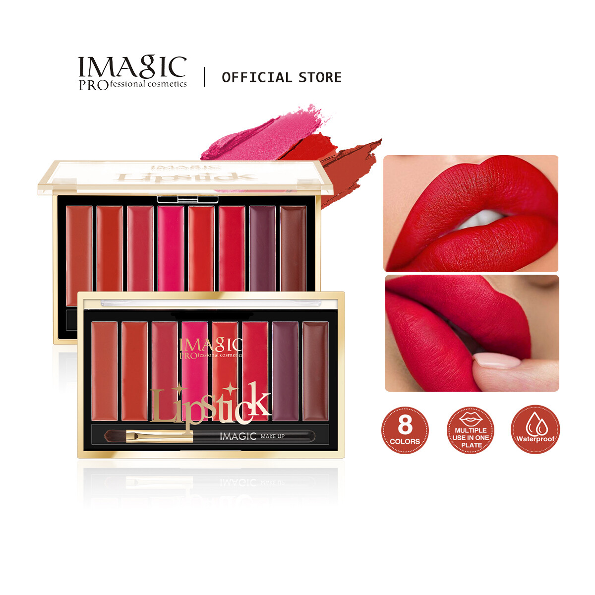 IMAGIC Matte Lipstick Mousse Waterproof Long Lasting Liptint Palette 8 Colors