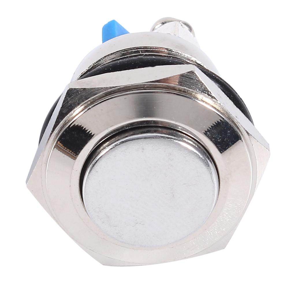 12V 16 Mm Xe Ô Tô Chống Nước Nhất Thời Kim Loại Nút Ấn On Off Sừng Công Tắc Bạc