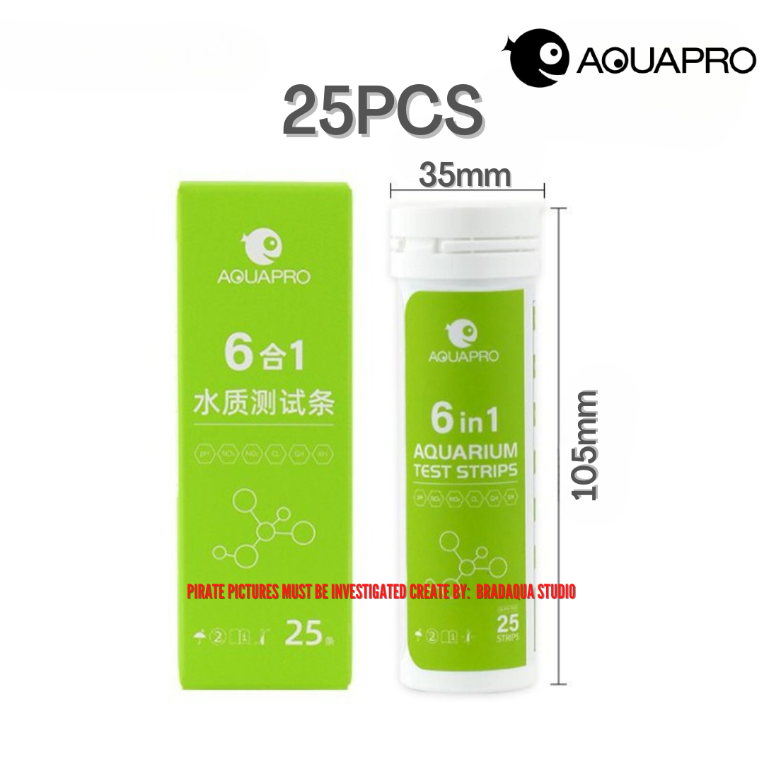 AQUAPRO Aquarium Test Strips 6 in 1 for Freshwater & Saltwater Fish