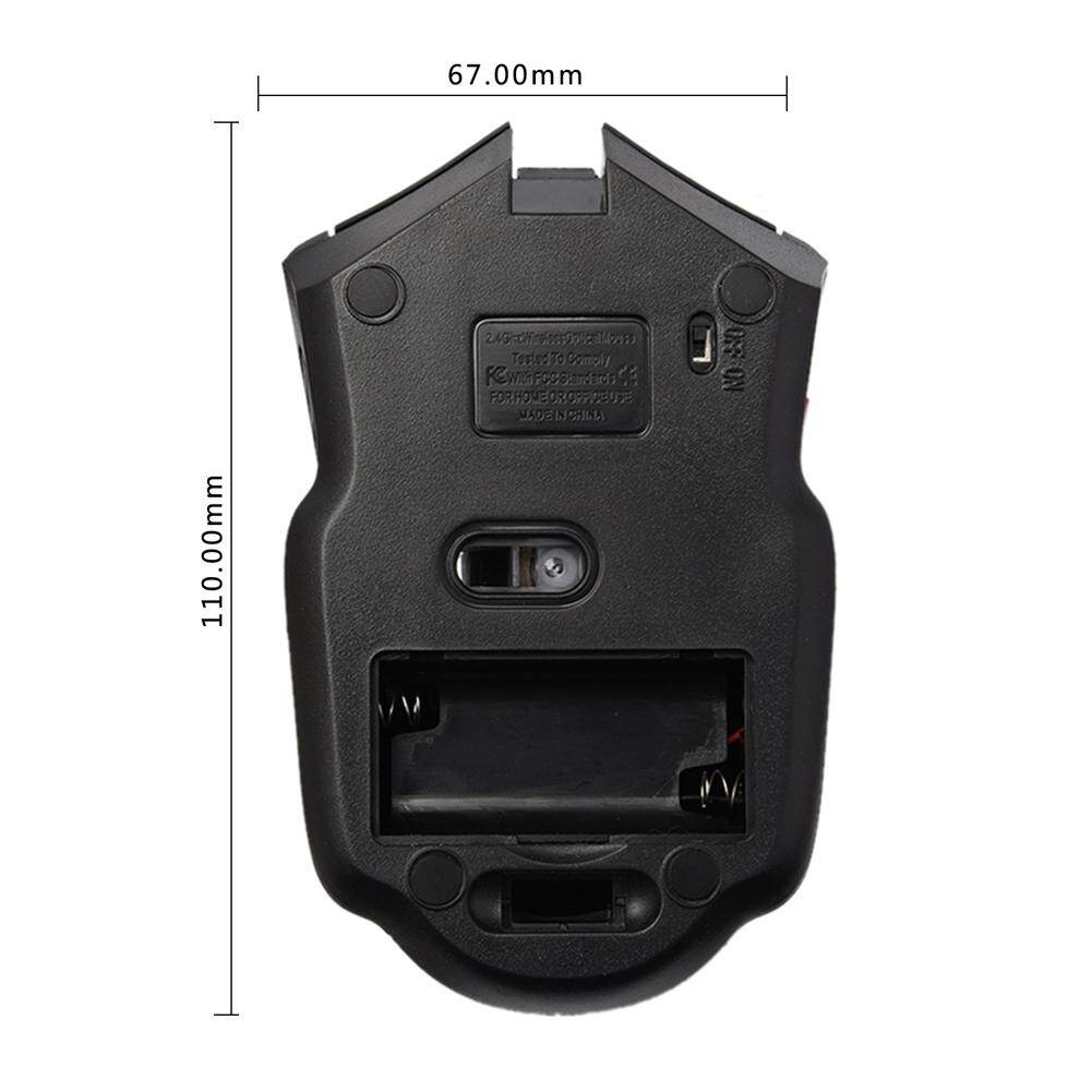 Chuột Quang Chơi Game USB 6 Nút 2.4 DPI Không Dây 2400 GHz, Cho PC Máy Tính Xách Tay