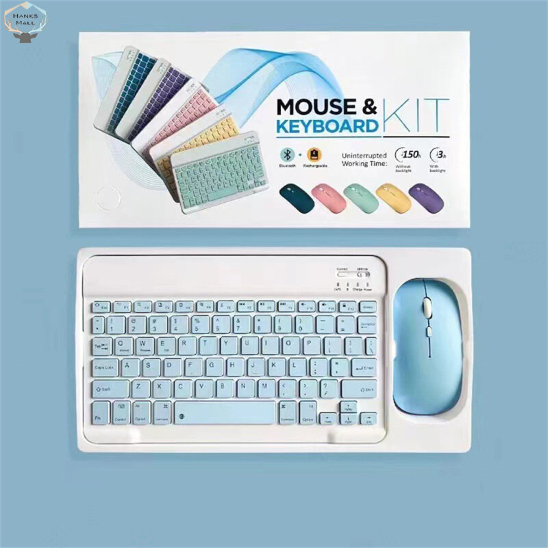 HK Mini Wireless Bluetooth-compatible Keyboard Mouse Set Rechargeable Compatible For Android Ios Windows