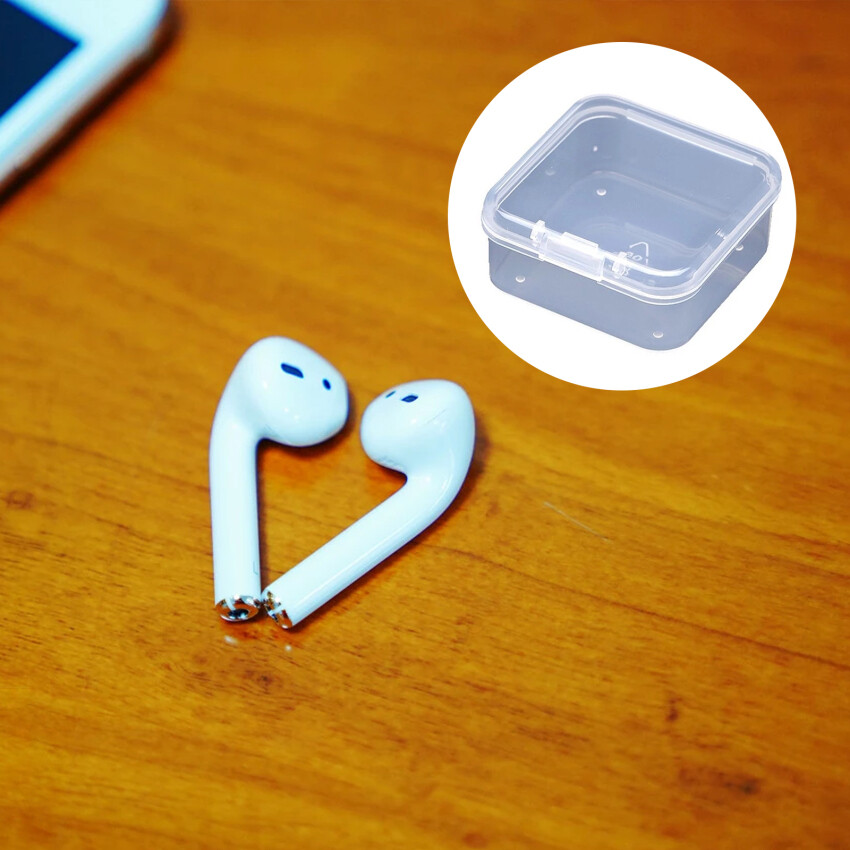 Trong Suốt Nhỏ Vuông Hộp Nhựa Đựng Trang Sức Hộp Đựng Hộp Bao Bì Bông Tai Hạt Để Sưu Tầm Các Đồ Vật Nhỏ