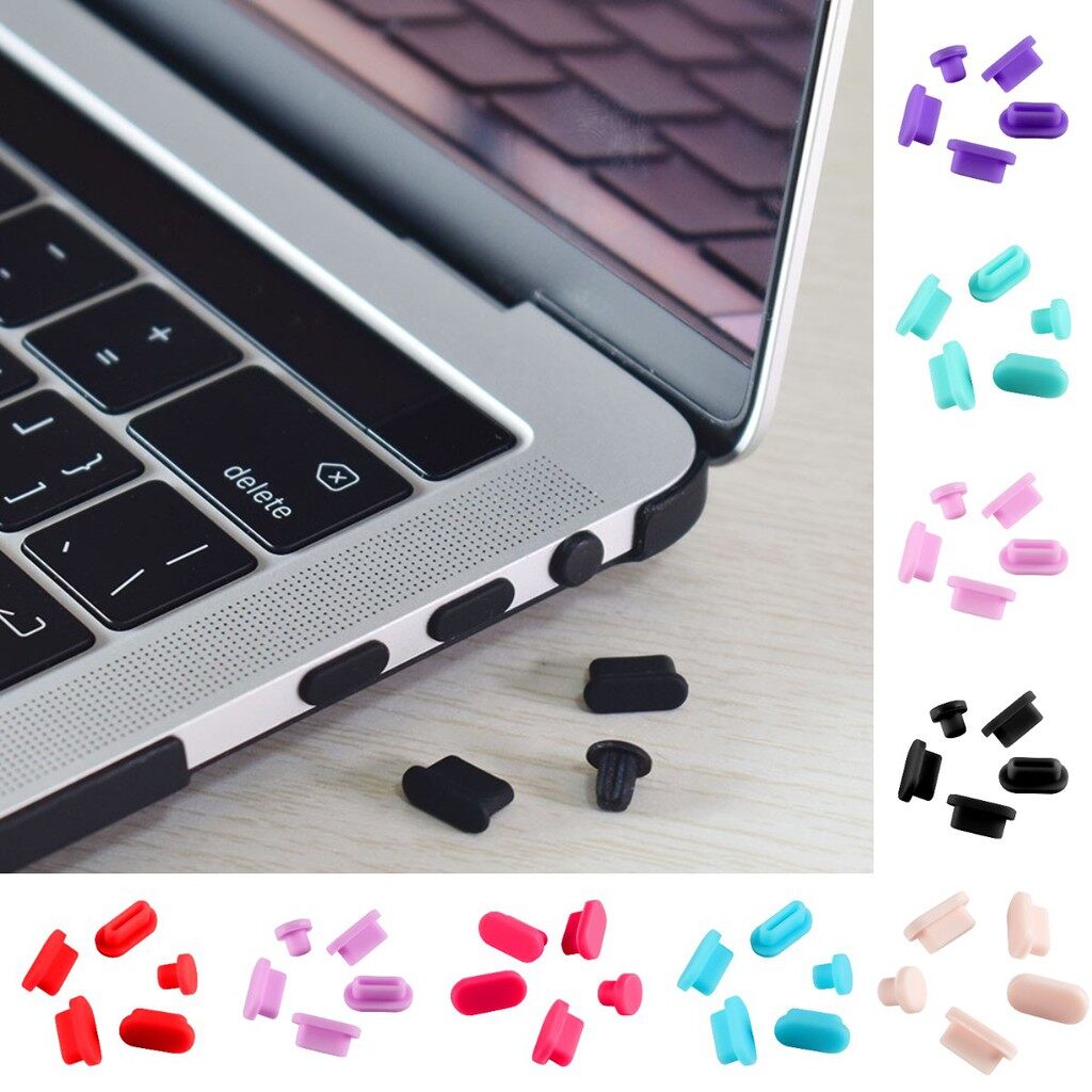 2 Set Colorful Silicone Anti-dust Plugs For MacBook Retina Air Pro 13 15 16 M2 M1 Chip 2023 2022 2021  Touch bar A2251 A2141 A1932 A2159 A1706 A2289 A1534 A2337 A2338 M1