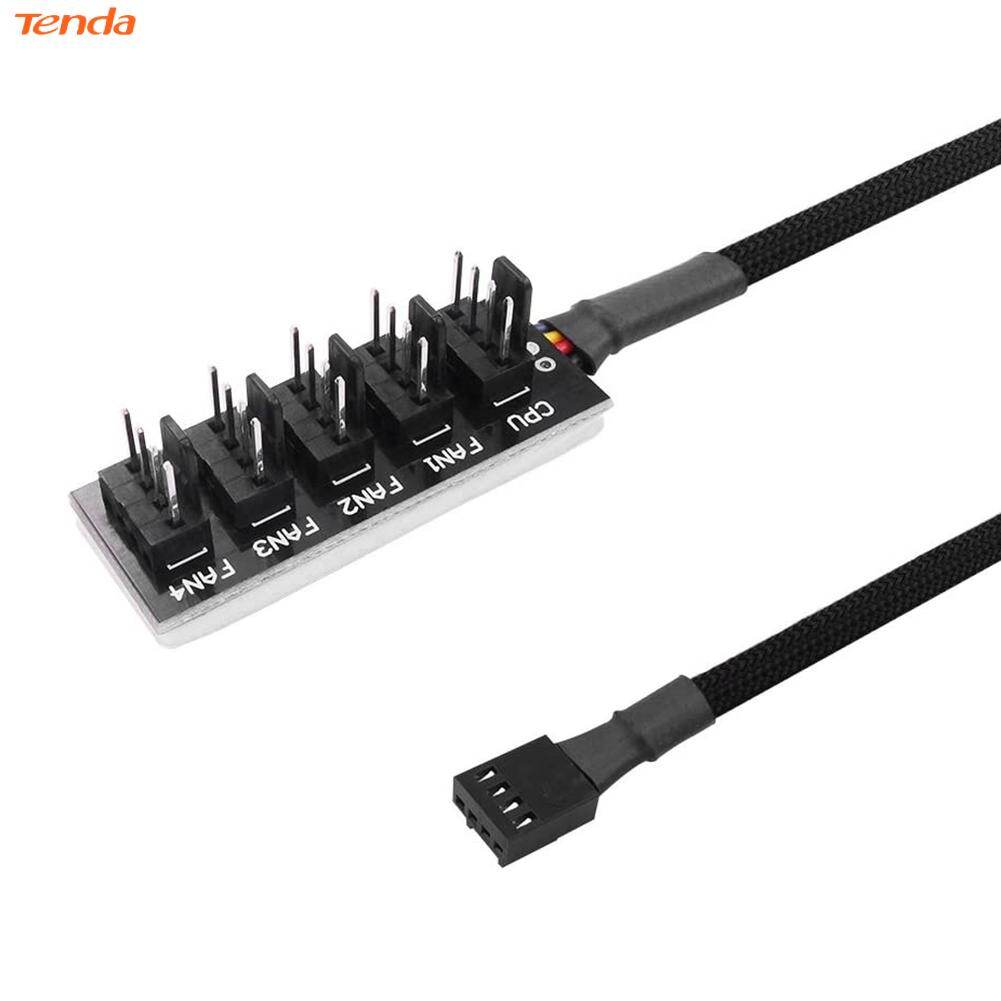 40cm 1 to 5 4-Pin PWM Fan CPU HUB Splitter PC Case Cooler Power Adapter