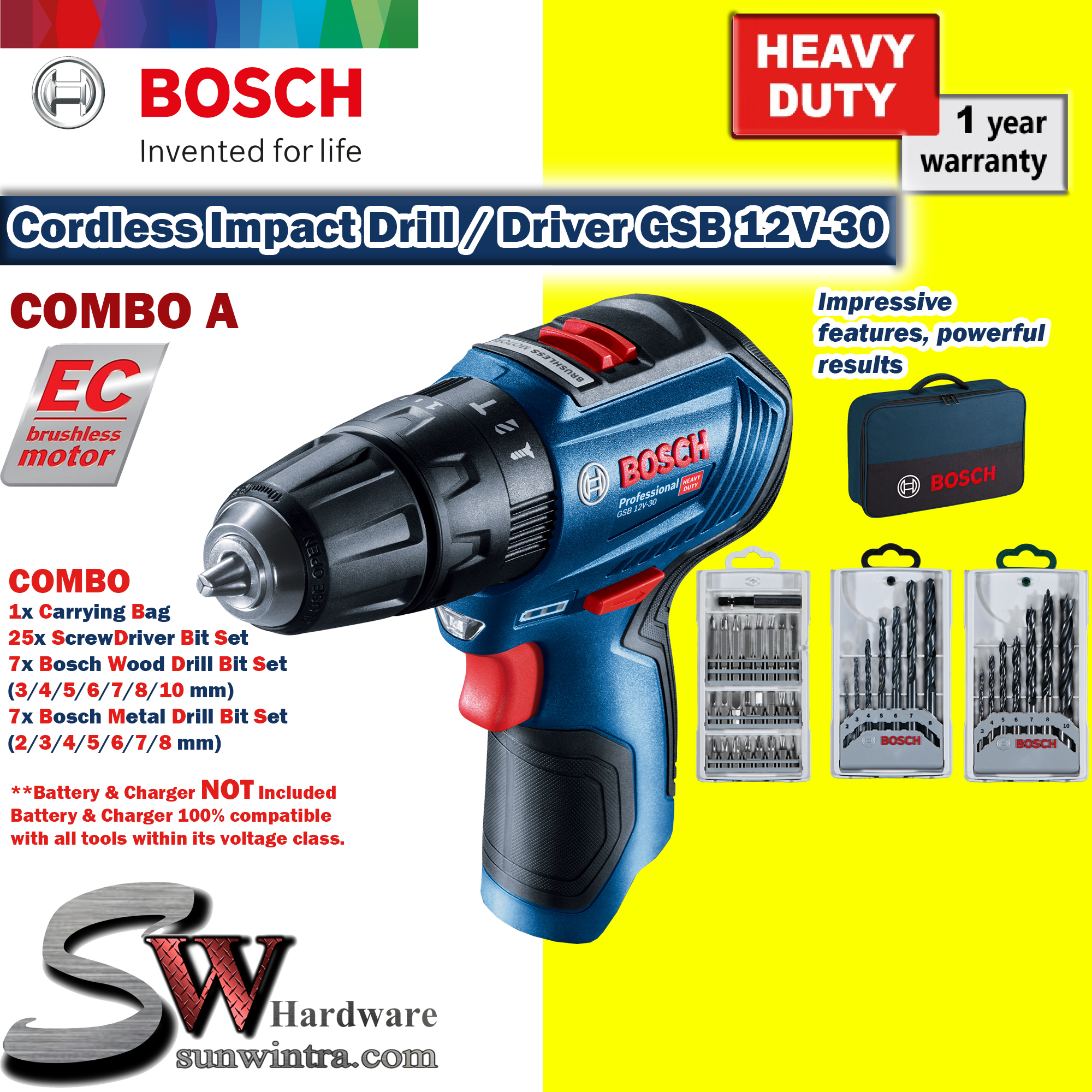 Bosch GSB12V-30 Cordless Impact Drill 