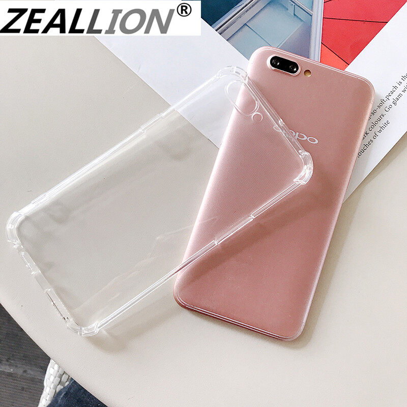 Zeallion Clear Case For Oppo Realme 4 Se X X2 K5 5 6 7 Reno2 Z Reno 3 5G Pro  Ace A9F11 F7 A5S A3S F9 A83 A73 A79 A77 A59 A57 A37 R17 R11 R9s Find X2 A72 A92 C15 C12 V5 V3 A73 A93 7i Soft TPU Shockproof Phone Protection Cover Shell