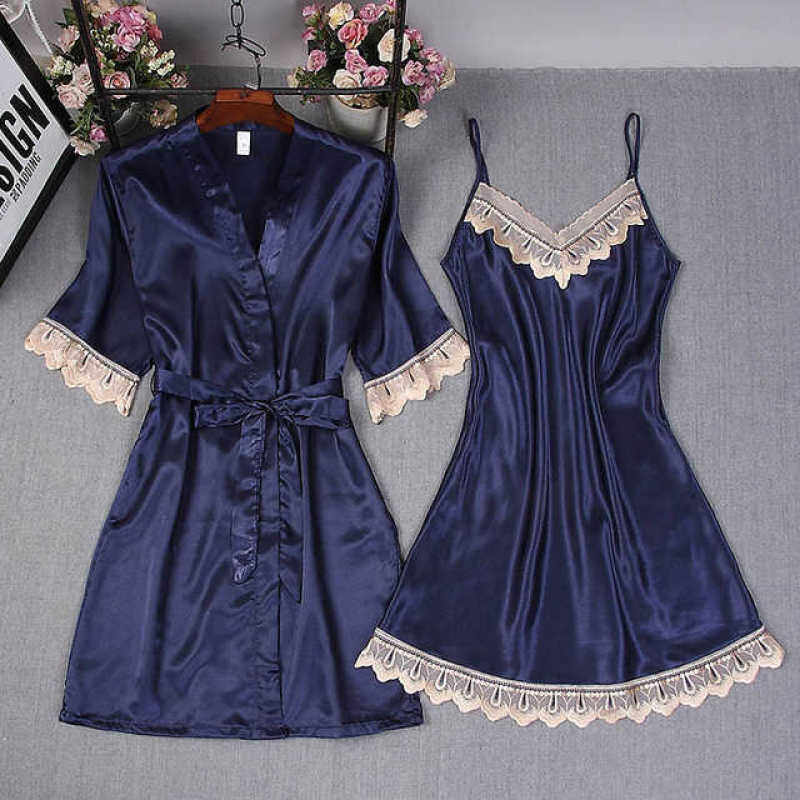 Nơi bán Nữ 4 Món Đồ Ngủ Kết Hợp Riêng Biệt Rayon Satin Bộ Pyjama Sọc Nữ Pijama Kết Hợp
