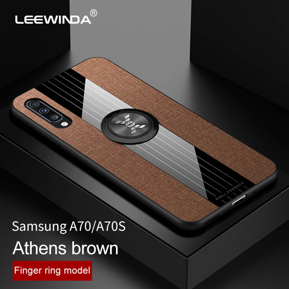 LEEWINDA For Samsung Galaxy A70 Case,For Samsung A70S Phone Case, Leather Armor Cases Ring Bracketg  Cover Shell