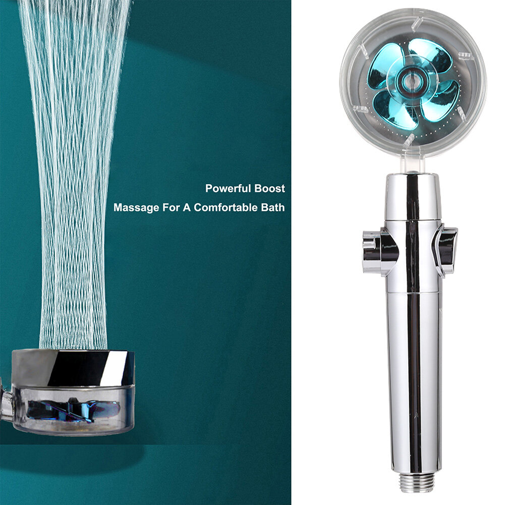 Multi-color Propeller Handheld Shower Head Nozzle High Pressure Adjustment