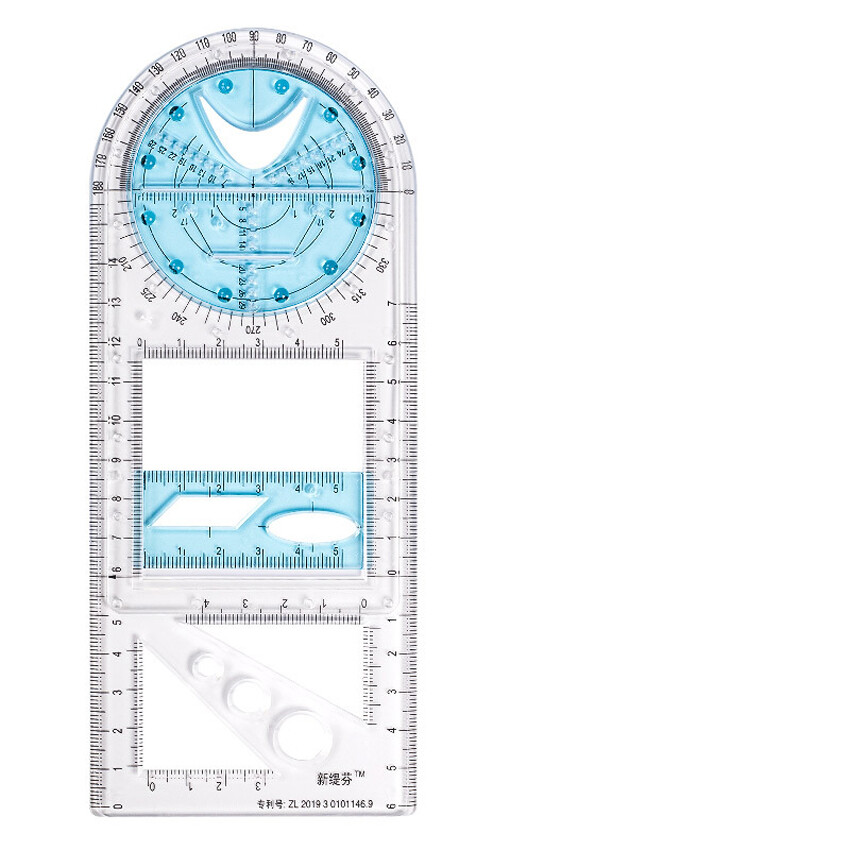 【New Arrival+ In Stock】Multifunctional Geometric Ruler Geometric Drawing Template Measuring Tool For School Office Architecture
