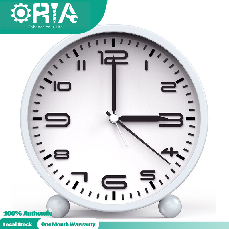 ORIA Analog Alarm Clock, Newest Super Silent Non Ticking Small Table Clock with Night Light, Battery Operated, Simply Design Loud Alarm Clock for Bedroom, Bedside, Desk, Gift Clock