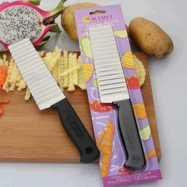 Dao thái tỉa củ quả hình sóng bằng inox 304, dao cắt rau củ quả hình sóng