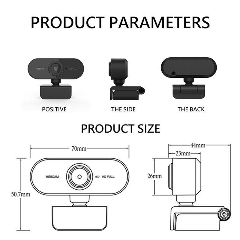 Webcam Full HD 1080P Mini Camera With Microphone USB Plug And Play Web Cam Video Call For PC MAC Laptop Desktop Gamer Webcast