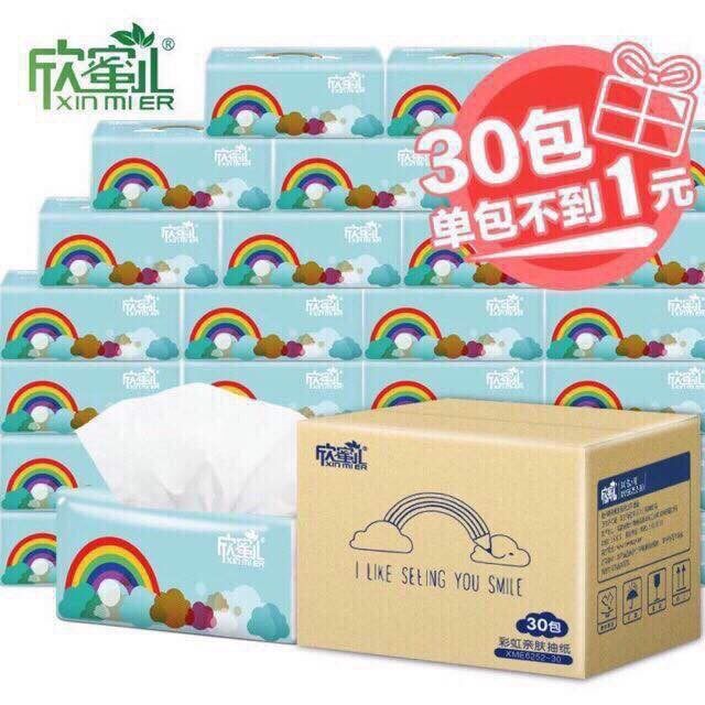 GIẤY ĂN CẦU VỒNG CHUẨN XIN MIER [THÙNG 30 GÓI]
