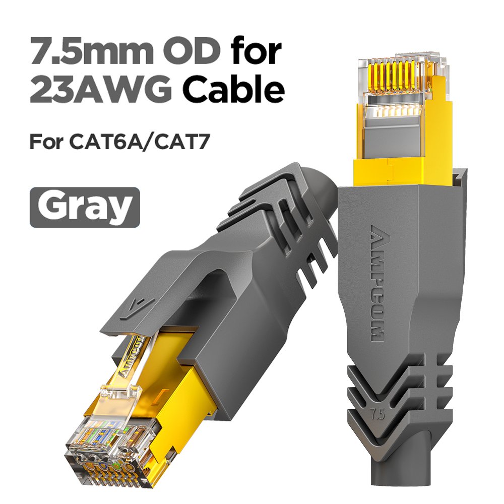 Ampcom rj45 head sheath ethernet network cable connector cover strain relief boots for cat8 cat7 cat6a