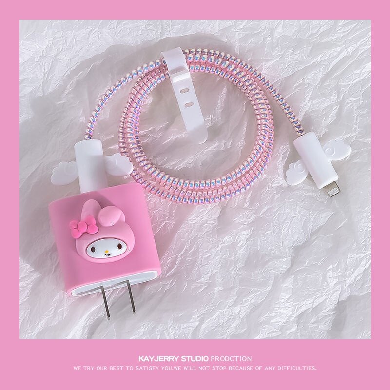 charger cover iphone 11 12 promax 20W charger protector cable protection mobile accessories charger protector set iphone charger protector Anti-Break Apple12Data Cable Case 20WMobile Phone Charger Head11Winding Rope [cchoice]