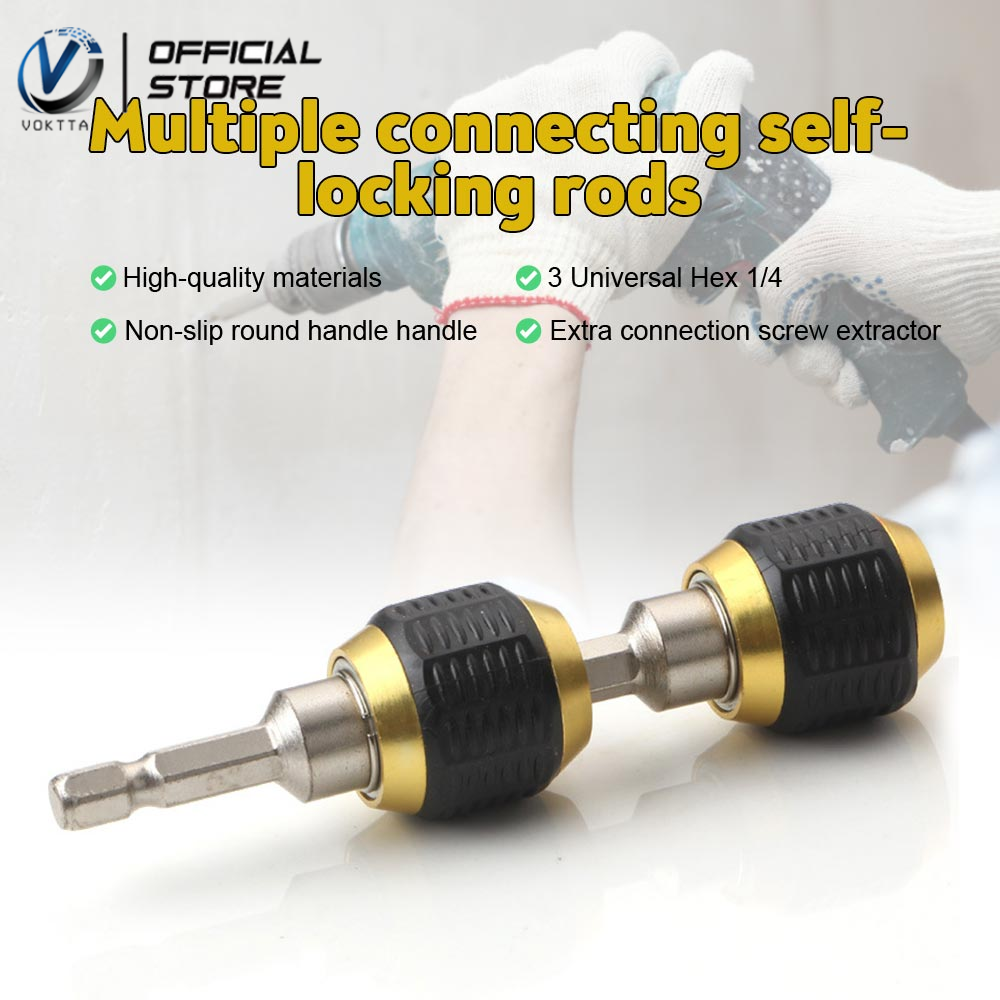 VOKTTA Dụng Cụ Chuyển Đổi Mâm Cặp Khoan Không Chìa 50/150Mm Chuôi Lục Giác 1/4 Inch Bộ Chuyển Đổi Chuyển Đổi Nhanh Cho Xây Dựng Nền Tảng/Khung Gỗ V. V.