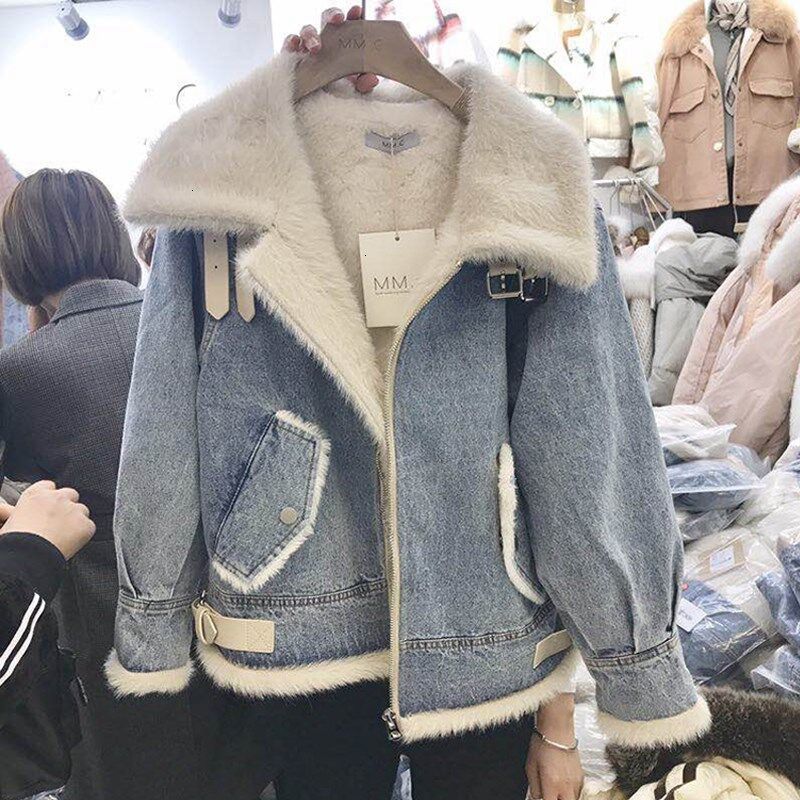 faux shearling denim jacket womens