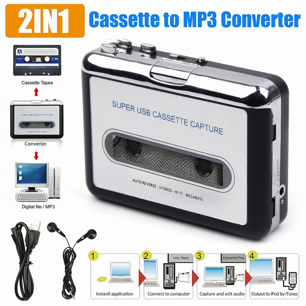 3Tech mall Cassette Player MP3 Converter Portable Tape Players Audio