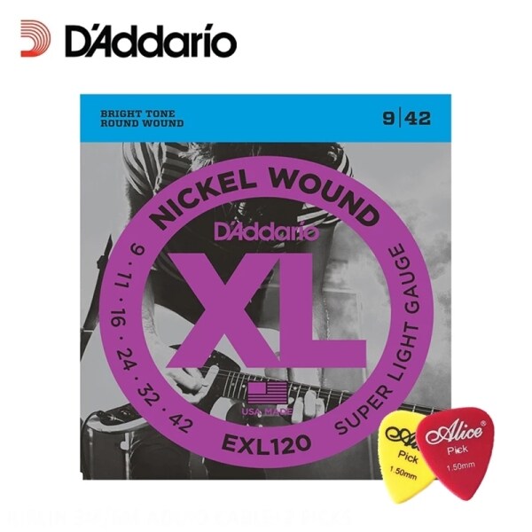 DAddario EXL120-3D Nickel Wound Electric Guitar Strings Super Light 9-42 Strings Malaysia