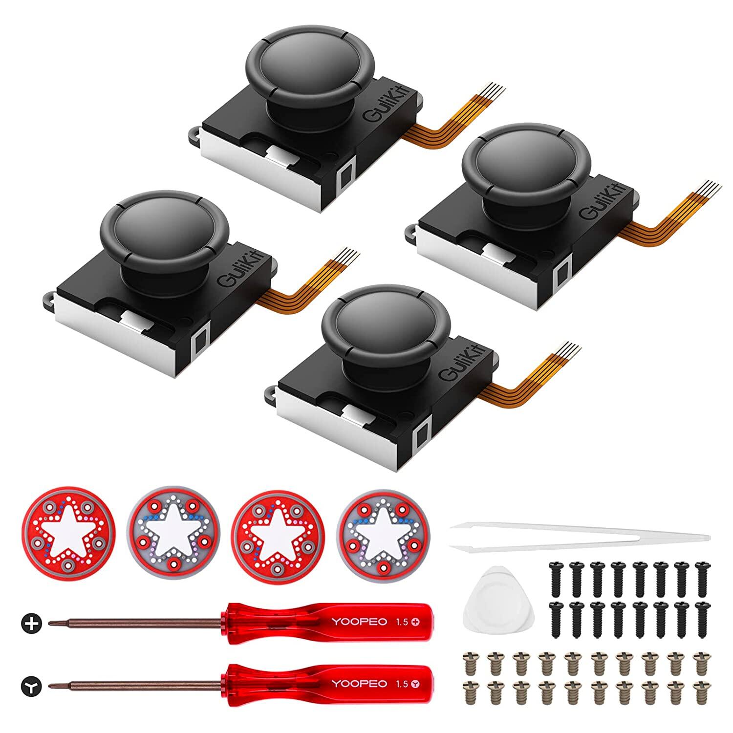 Original GuliKit Hall Joystick for Joy-Con NS40 AKNES Nintendo Switch/Switch OLED/Switch Lite Joycon Controller Gamepad Grip No Drift Rocker Cap Replacement Cap Accessories