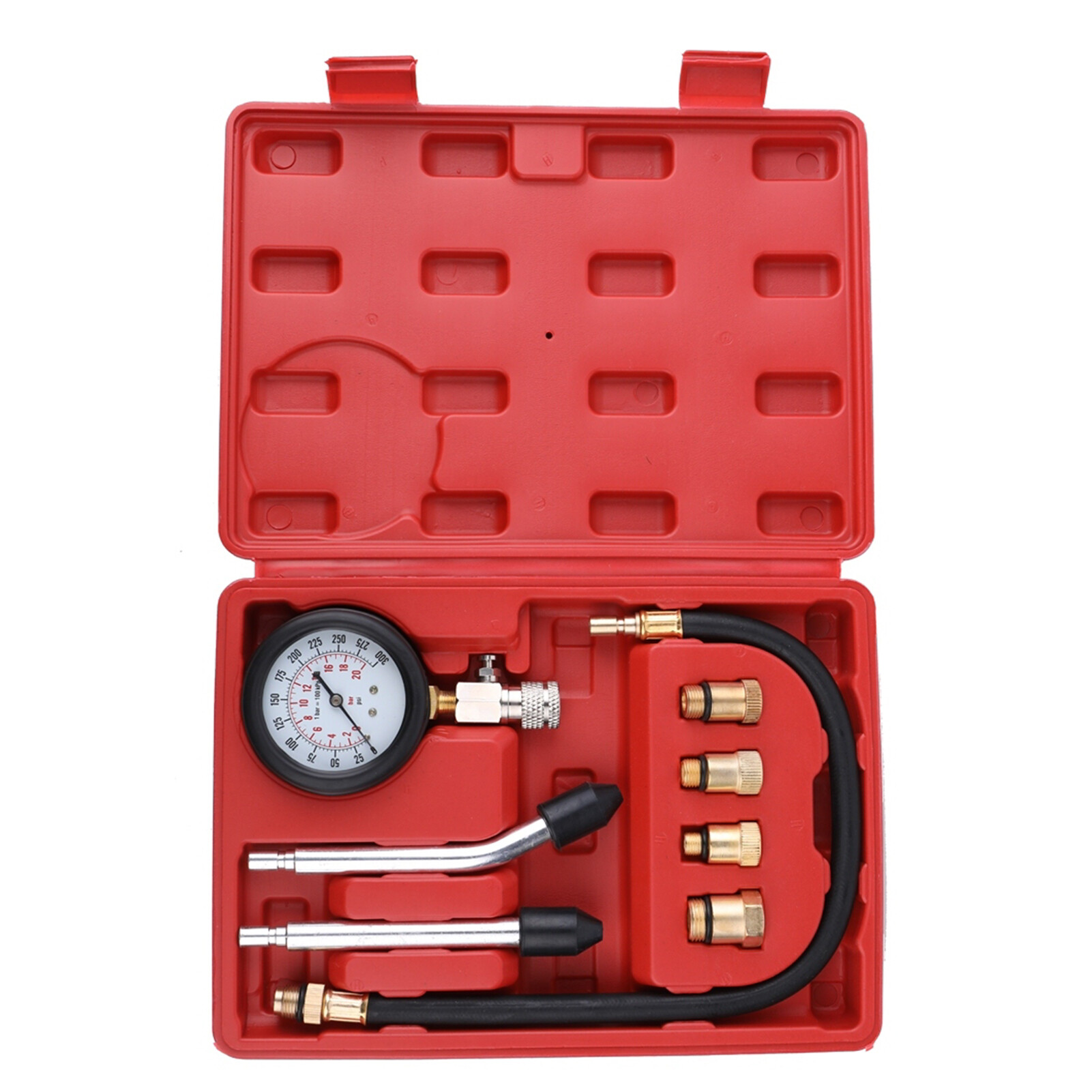 8PCS Gasoline Engine Compression Tester Cylinder Compression Gas Engine Set Automotive Tool Gauge for Car & Truck